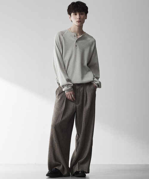 RUUBON（ルーボン）の「【RUUBON】nep tweed center press slacks/ネップツイード センタープレススラックスパンツ（その他パンツ・メンズ・ダークグレー/ベージュ・S/M/L）」の20枚目の写真