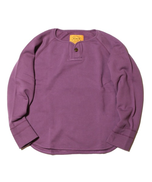 NATAL DESIGN(ネイタルデザイン)の「BRUSHED COTTON LONG SLEEVE HENLEY "LUCKY SWALLOW"(スウェット・メンズ・パープル/チョコ/オリーブ・SMALL/MEDIUM/LARGE/X-LARGE)」の5枚目の写真