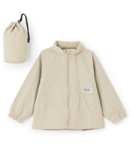 b・ROOM(ビールーム)の「【スクール対応】【撥水・防汚・耐久・UV】収納袋付マウンテンパーカー(反射シート付き)(ブルゾン・キッズ・ベージュ/ベージュ系その他/アイボリー/カーキ/ブラック/ダークオレンジ/ブルーグレー/ブルーグリーン/チャコール/ダークグレー・150cm/110cm/100cm/130cm/120cm/140cm)」の11枚目の写真