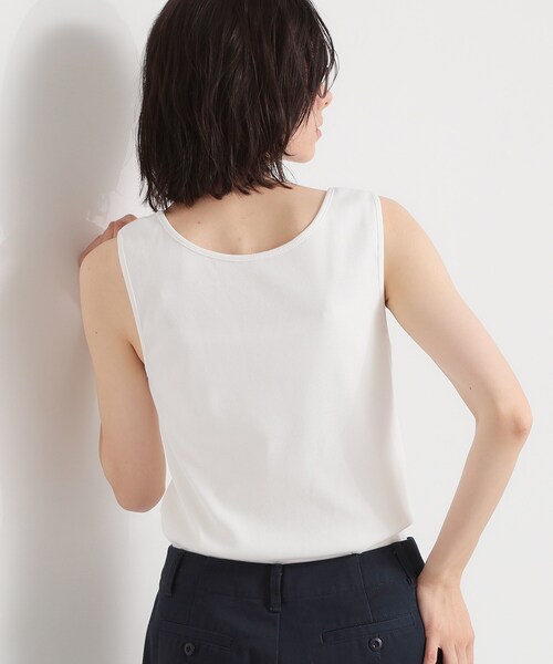THE SHOP TK （ザ ショップ ティーケー ）の「【前後2WAY】スクエアネックテレコタンク（タンクトップ・レディース・アイボリー/ブラック/ライトグレー・12/13）」の14枚目の写真