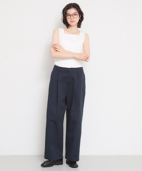 THE SHOP TK （ザ ショップ ティーケー ）の「【前後2WAY】スクエアネックテレコタンク（タンクトップ・レディース・アイボリー/ブラック/ライトグレー・12/13）」の13枚目の写真