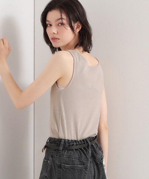 THE SHOP TK （ザ ショップ ティーケー ）の「【前後2WAY】スクエアネックテレコタンク（タンクトップ・レディース・アイボリー/ブラック/ライトグレー・12/13）」の11枚目の写真