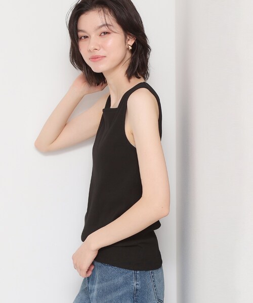 THE SHOP TK （ザ ショップ ティーケー ）の「【前後2WAY】スクエアネックテレコタンク（タンクトップ・レディース・アイボリー/ブラック/ライトグレー・12/13）」の7枚目の写真