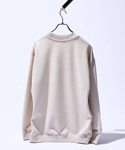 ABAHOUSE（アバハウス）の「クォーターゲージニット クルーネックスウェット / リラックスフィット（スウェット・メンズ・チャコールグレー/ブラック/サックスブルー/アイボリー・48/46）」の7枚目の写真