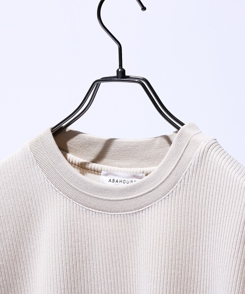 ABAHOUSE（アバハウス）の「クォーターゲージニット クルーネックスウェット / リラックスフィット（スウェット・メンズ・チャコールグレー/ブラック/サックスブルー/アイボリー・48/46）」の8枚目の写真
