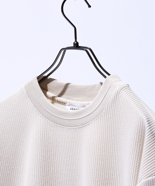 ABAHOUSE（アバハウス）の「クォーターゲージニット クルーネックスウェット / リラックスフィット（スウェット・メンズ・チャコールグレー/ブラック/サックスブルー/アイボリー・48/46）」の11枚目の写真