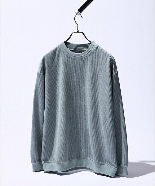 ABAHOUSE（アバハウス）の「クォーターゲージニット クルーネックスウェット / リラックスフィット（スウェット・メンズ・チャコールグレー/ブラック/サックスブルー/アイボリー・48/46）」の14枚目の写真
