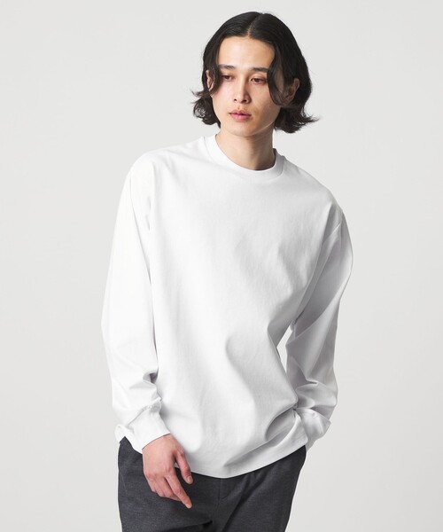 A DAY IN THE LIFE UNITED ARROWS(アデイインザライフユナイテッドアローズ)の「ポンチ リラックス カットソー<A DAY IN THE LIFE>(Tシャツ/カットソー・メンズ・その他1/ホワイト/ブラック・S/M/L)」の12枚目の写真