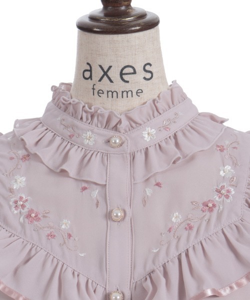 桜刺繍スタンドブラウス（シャツ/ブラウス）｜axes femme（アクシーズ