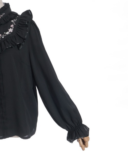 axes femme(アクシーズファム)の「桜刺繍スタンドブラウス(シャツ/ブラウス・レディース・ブラック/ピンク/キナリ・MEDIUM)」の20枚目の写真