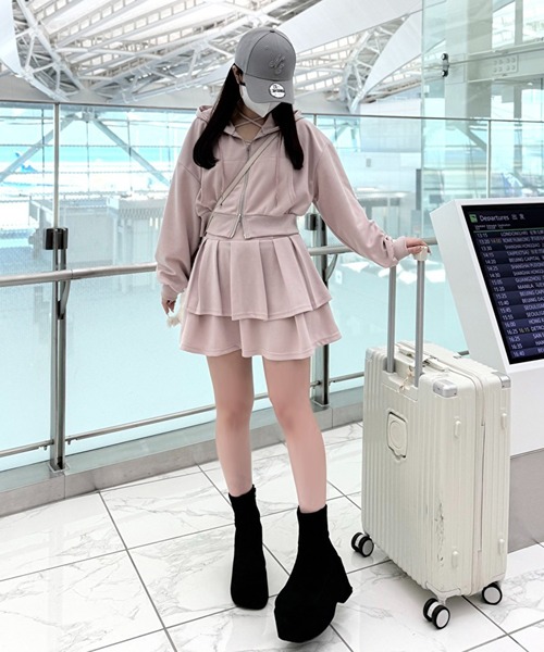 apres jour(アプレジュール)の「【上下セット売り】ラメポンチセットアップ(セットアップ・レディース・ピンク/ブラック/チャコールグレー・X-LARGE/フリー)」の5枚目の写真