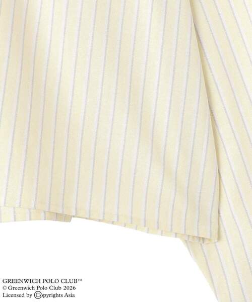 GREENWICH POLO CLUB(グリニッジポロクラブ)の「GREENWICH POLO CLUB(TM)クロップドシャツ(シャツ/ブラウス・レディース・サックスブルー/ストライプ/イエロー・FREE)」の22枚目の写真