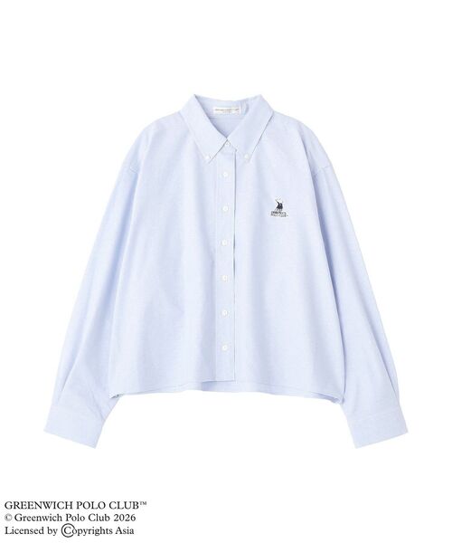 GREENWICH POLO CLUB(グリニッジポロクラブ)の「GREENWICH POLO CLUB(TM)クロップドシャツ(シャツ/ブラウス・レディース・サックスブルー/ストライプ/イエロー・FREE)」の13枚目の写真