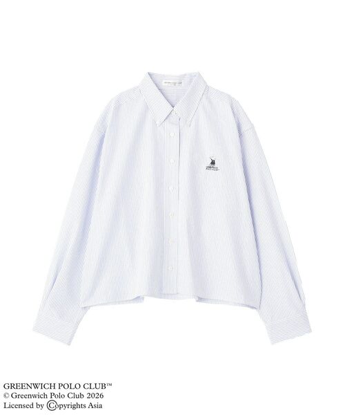GREENWICH POLO CLUB(グリニッジポロクラブ)の「GREENWICH POLO CLUB(TM)クロップドシャツ(シャツ/ブラウス・レディース・サックスブルー/ストライプ/イエロー・FREE)」の12枚目の写真