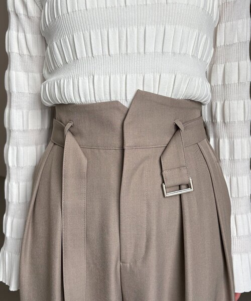 CAPRICIEUX LE'MAGE（カプリシューレマージュ）の「【yuu企画】【サイズ展開あり】アシメウエストパンツ（その他パンツ・レディース・ホワイト系その他/グレイッシュベージュ/ブラック・38/36/PS/TM）」の9枚目の写真