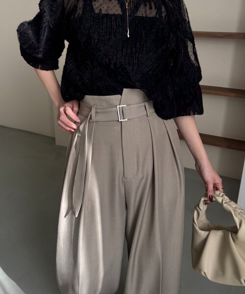 CAPRICIEUX LE'MAGE（カプリシューレマージュ）の「【yuu企画】【サイズ展開あり】アシメウエストパンツ（その他パンツ・レディース・ホワイト系その他/グレイッシュベージュ/ブラック・38/36/PS/TM）」の14枚目の写真