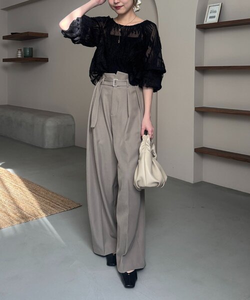 CAPRICIEUX LE'MAGE（カプリシューレマージュ）の「【yuu企画】【サイズ展開あり】アシメウエストパンツ（その他パンツ・レディース・ホワイト系その他/グレイッシュベージュ/ブラック・38/36/PS/TM）」の17枚目の写真