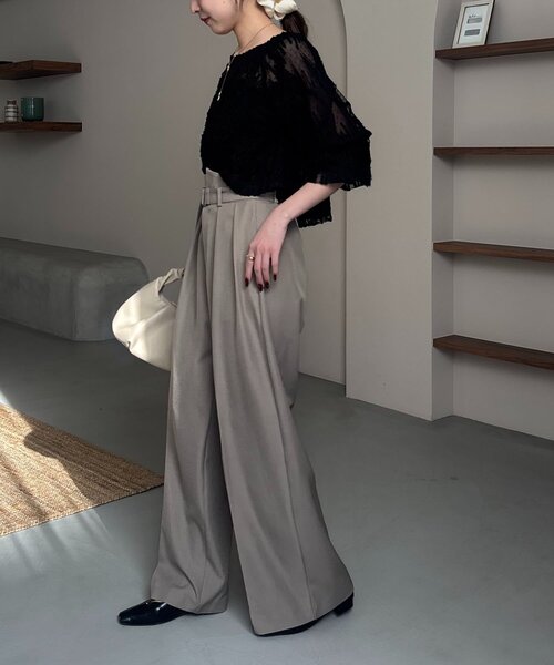 CAPRICIEUX LE'MAGE（カプリシューレマージュ）の「【yuu企画】【サイズ展開あり】アシメウエストパンツ（その他パンツ・レディース・ホワイト系その他/グレイッシュベージュ/ブラック・38/36/PS/TM）」の20枚目の写真