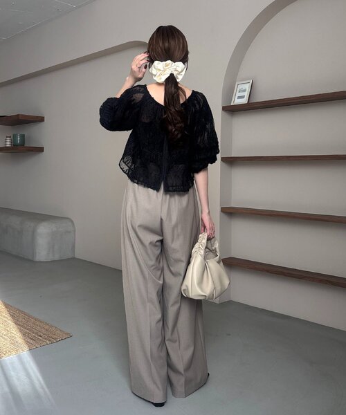 CAPRICIEUX LE'MAGE(カプリシューレマージュ)の「【yuu企画】【新色ブラウン】アシメウエストパンツ(その他パンツ・レディース・ホワイト系その他/グレイッシュベージュ/ブラック/ブラウン・38/36/PS/TM)」の8枚目の写真