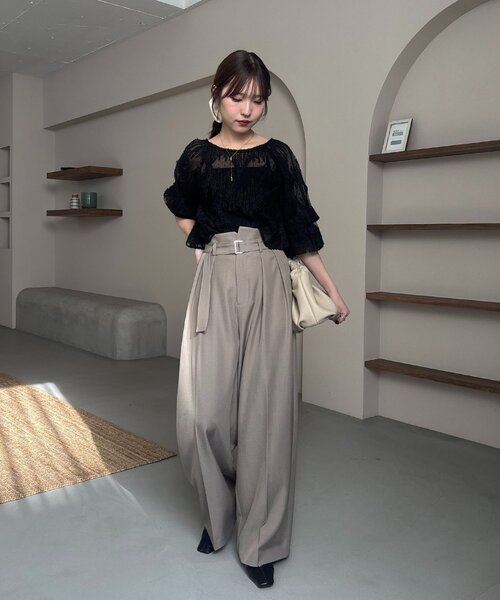 CAPRICIEUX LE'MAGE(カプリシューレマージュ)の「【yuu企画】【新色ブラウン】アシメウエストパンツ(その他パンツ・レディース・ホワイト系その他/グレイッシュベージュ/ブラック/ブラウン・38/36/PS/TM)」の11枚目の写真