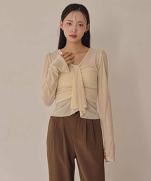 ACYM（アシーム）の「ベロアギャザートップス（Tシャツ/カットソー）」