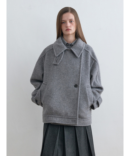 Kijun(キジュン)の「Wool High Neck Half Coat Melange Grey(チェスターコート・レディース・その他・MEDIUM/SMALL)」の1枚目の写真