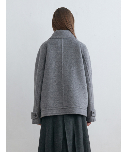 Kijun(キジュン)の「Wool High Neck Half Coat Melange Grey(チェスターコート・レディース・その他・MEDIUM/SMALL)」の4枚目の写真