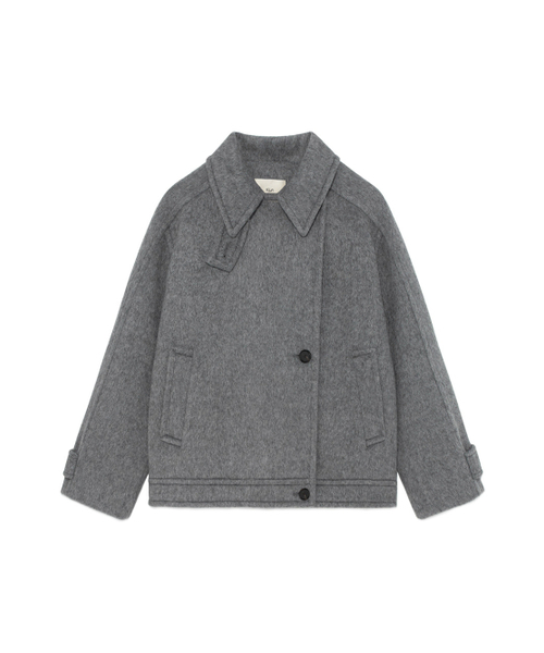 Kijun(キジュン)の「Wool High Neck Half Coat Melange Grey(チェスターコート・レディース・その他・MEDIUM/SMALL)」の2枚目の写真