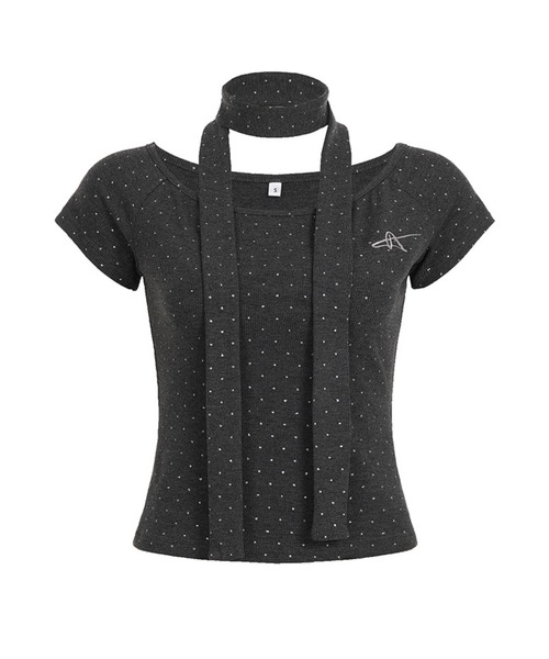 Bling Leads（ブリングリーズ）の「【Bls】 【ZL】【Bling Leads】チョーカーネックTEE ストール（Tシャツ/カットソー・メンズ・ホワイト・FREE）」の3枚目の写真