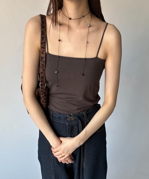 FUULLY STUDIO（フーリィーステューディオ）の「カップ付きベアキャミ/接触冷感（チューブトップ・レディース・ブラック/チャコールグレー/ナチュラル・FREE）」の20枚目の写真