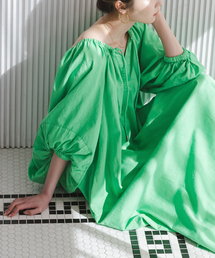 venit（ヴェニット）の「《・NOBLE別注》venit/ヴェニット コットンシルクバルーンスリーブワンピース（ワンピース）」