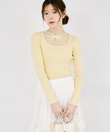 【ZOZO限定】フロントシアーリボンニットトップス