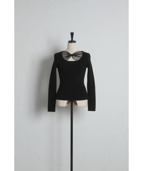 tocco closet(トッコ クローゼット)の「【ZOZO限定】フロントシアーリボンニットトップス(ニット/セーター・レディース・チャコール/ブラック/レモンイエロー・M)」の14枚目の写真