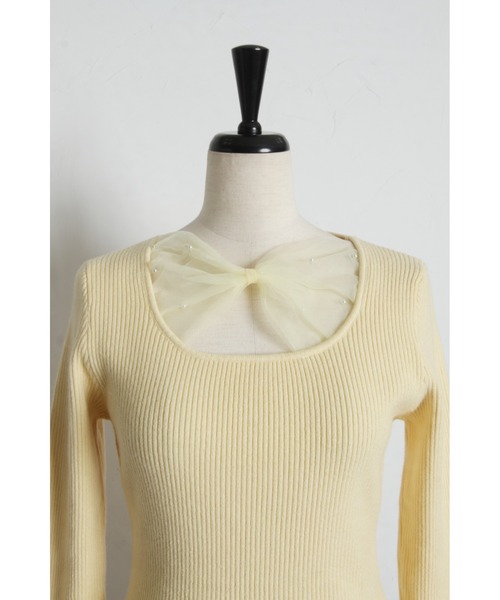 tocco closet(トッコ クローゼット)の「【ZOZO限定】フロントシアーリボンニットトップス(ニット/セーター・レディース・チャコール/ブラック/レモンイエロー・M)」の18枚目の写真