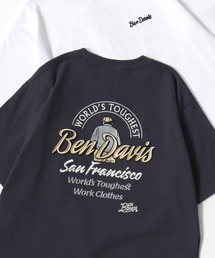 BEN DAVIS（ベンデイビス）の「BEN DAVIS/ベンデイビス BD LABEL EMB TEE/オーバーサイズ ストリート バックプリント ロゴ ワンポイント刺繍 半袖Tシャツ/レディース メンズ（Tシャツ/カットソー）」