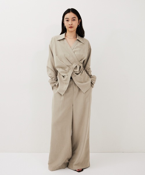 HANNE（アン）の「1タックセミワイドパンツ（その他パンツ・レディース・ブラック/ベージュ・S/M）」の3枚目の写真