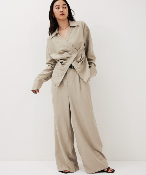 HANNE（アン）の「1タックセミワイドパンツ（その他パンツ・レディース・ブラック/ベージュ・S/M）」の9枚目の写真