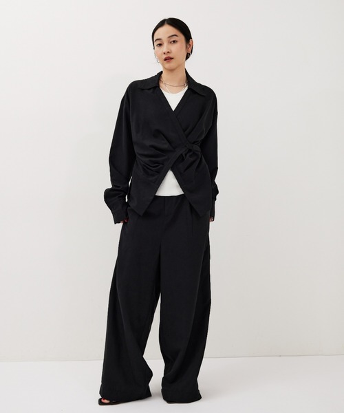 HANNE（アン）の「1タックセミワイドパンツ（その他パンツ・レディース・ブラック/ベージュ・S/M）」の10枚目の写真