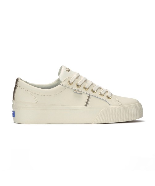 Keds(ケッズ)の「Keds ケッズ ジャンプ キック デュオ レザー メタリック ポップス ナチュラルホワイト(スニーカー・レディース・オフホワイト・22.5cm/23.0cm/23.5cm/24.0cm/24.5cm/25.0cm)」の2枚目の写真