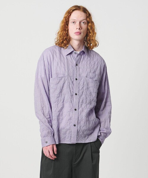 UNITED ARROWS & SONS(ユナイテッドアローズアンドサンズ)の「<UNITED ARROWS & SONS> UNECHECK REG SHIRT/シャツ(シャツ/ブラウス・メンズ・ライラック/ライトブルー・S/L/XL/M)」の2枚目の写真