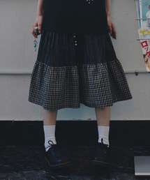 MIHEV（ミヘブ）の「スリーパターンシャーリングヴィンテージスカートブラック（スカート）」