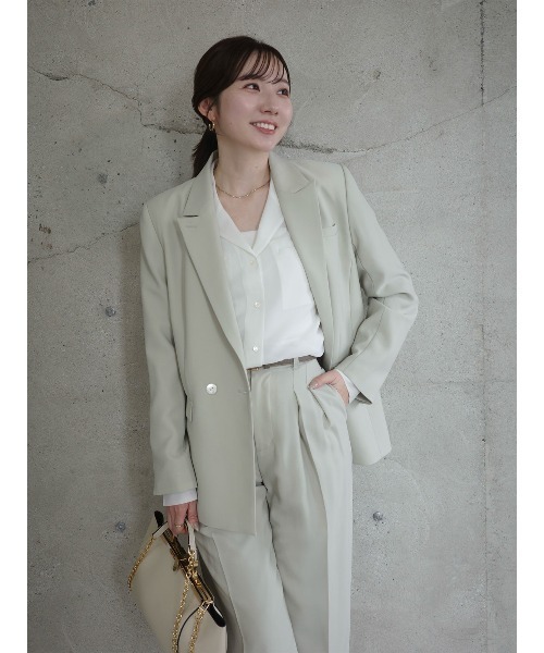 anuans（アニュアンス）の「ベーシックテーラードジャケット（テーラードジャケット・レディース・ミント/グレー/ホワイト系その他/ブラック・SMALL/MEDIUM）」の4枚目の写真