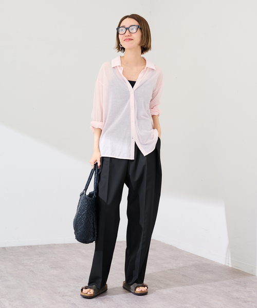 FRAMeWORK（フレームワーク）の「≪追加≫サマーウールコクーンパンツ（スラックス・レディース・グレー/ブラック・40/38/36）」の3枚目の写真