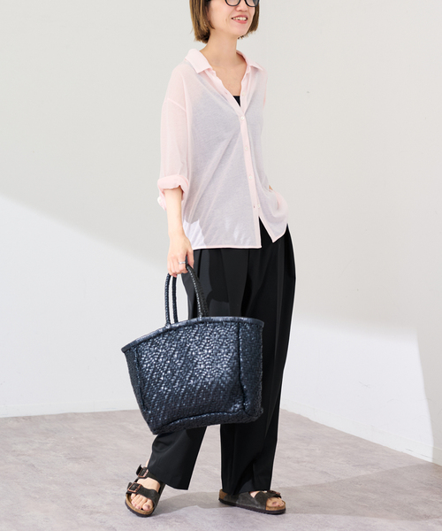 FRAMeWORK（フレームワーク）の「≪追加≫サマーウールコクーンパンツ（スラックス・レディース・グレー/ブラック・40/38/36）」の4枚目の写真