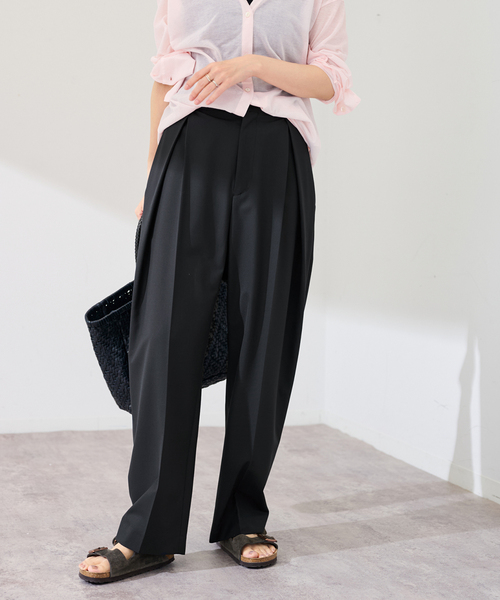 FRAMeWORK（フレームワーク）の「≪追加≫サマーウールコクーンパンツ（スラックス・レディース・グレー/ブラック・40/38/36）」の6枚目の写真