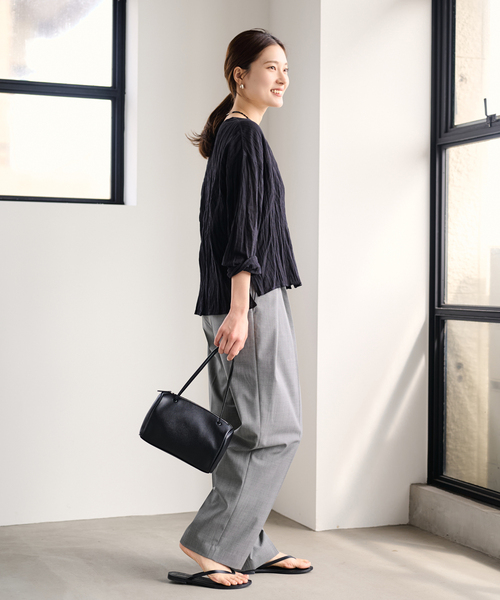 FRAMeWORK（フレームワーク）の「≪追加≫サマーウールコクーンパンツ（スラックス・レディース・グレー/ブラック・40/38/36）」の10枚目の写真