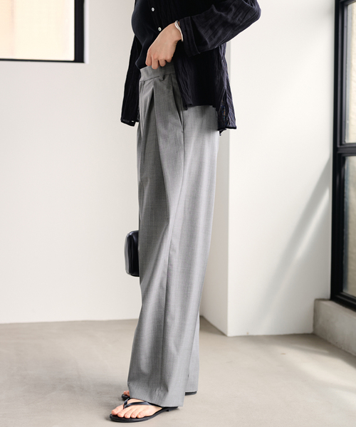 FRAMeWORK（フレームワーク）の「≪追加≫サマーウールコクーンパンツ（スラックス・レディース・グレー/ブラック・40/38/36）」の13枚目の写真