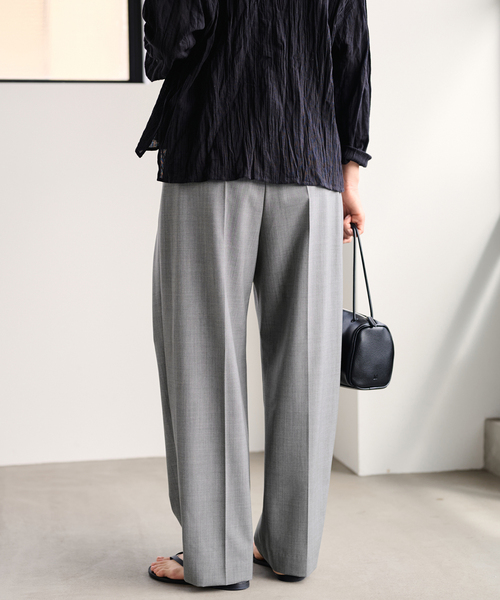 FRAMeWORK（フレームワーク）の「≪追加≫サマーウールコクーンパンツ（スラックス・レディース・グレー/ブラック・40/38/36）」の15枚目の写真