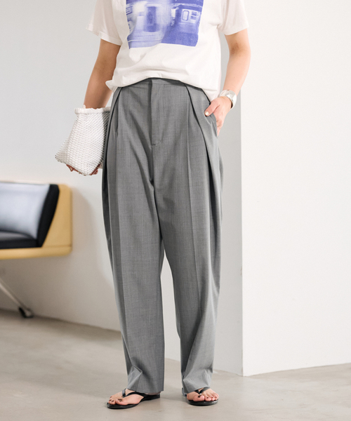 FRAMeWORK（フレームワーク）の「≪追加≫サマーウールコクーンパンツ（スラックス・レディース・グレー/ブラック・40/38/36）」の18枚目の写真