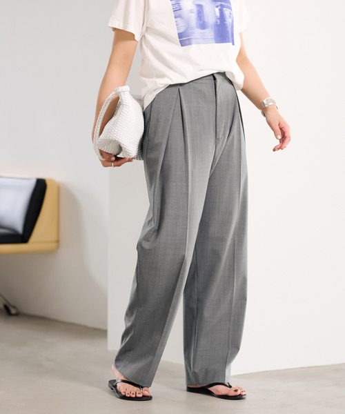 FRAMeWORK（フレームワーク）の「≪追加≫サマーウールコクーンパンツ（スラックス・レディース・グレー/ブラック・40/38/36）」の21枚目の写真